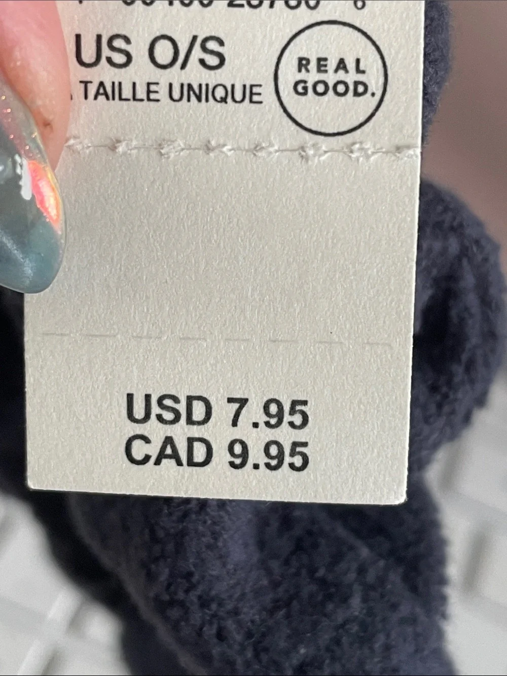 AERIE Navy Terry Cloth Hair Scrunchie - NWT